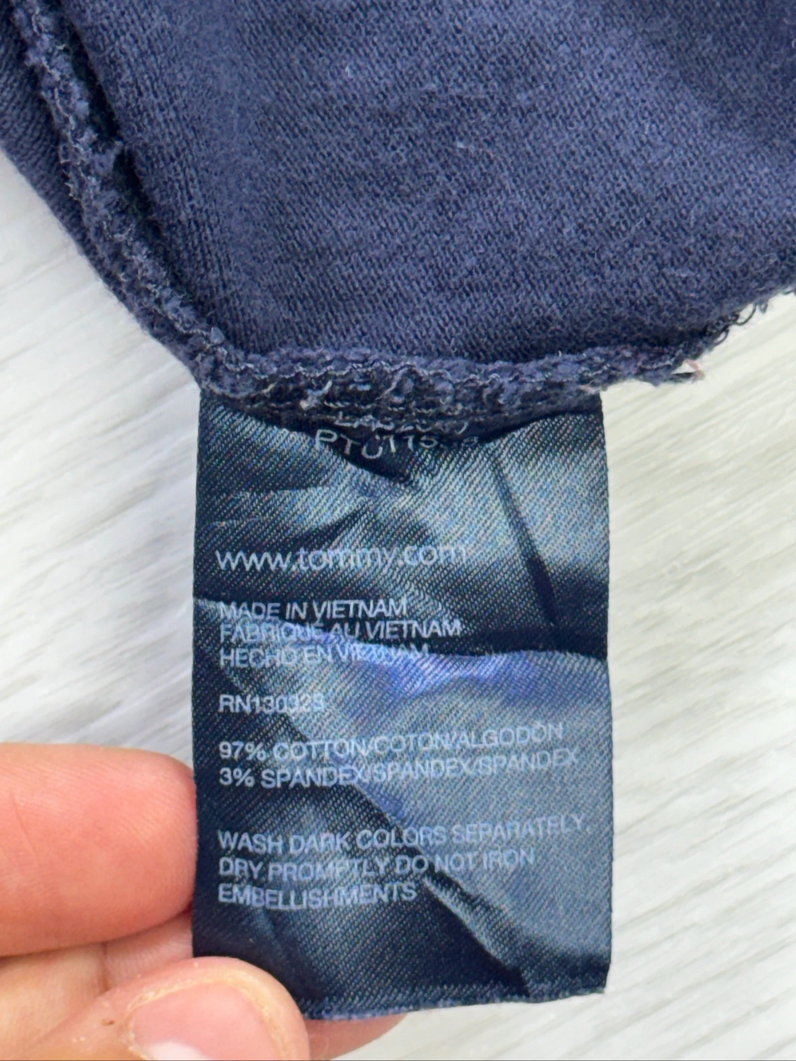 Tommy Hilfiger Classic Navy Polo Shirt XL Cotton Stretch – photo 6